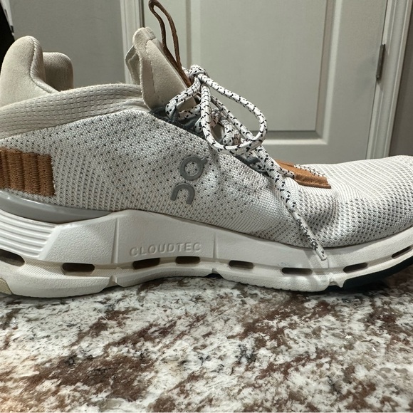 ON Running Cloudnova Women Shoes Size 6 White Pearl - Picture 12 of 12